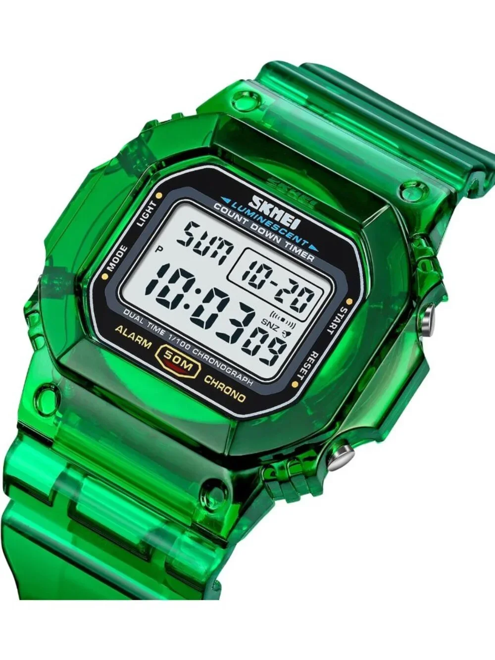 Stylish Digital Watch for Men & Women, Dual Time Display, 50M Waterproof